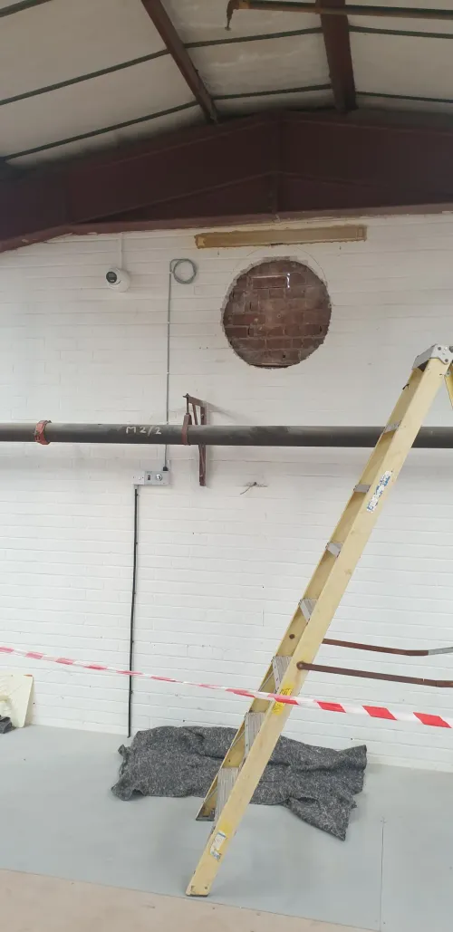 Industrial fan lintel installation