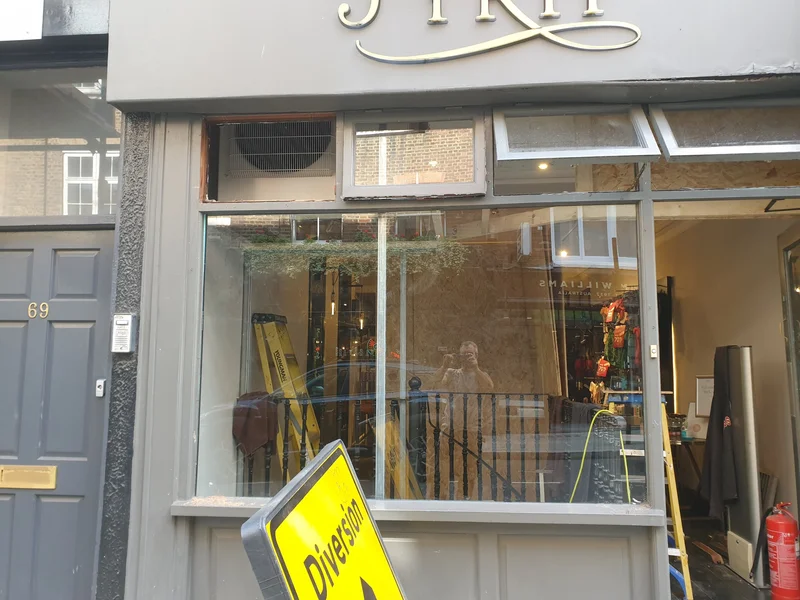 Window Glass Removed for Grilles