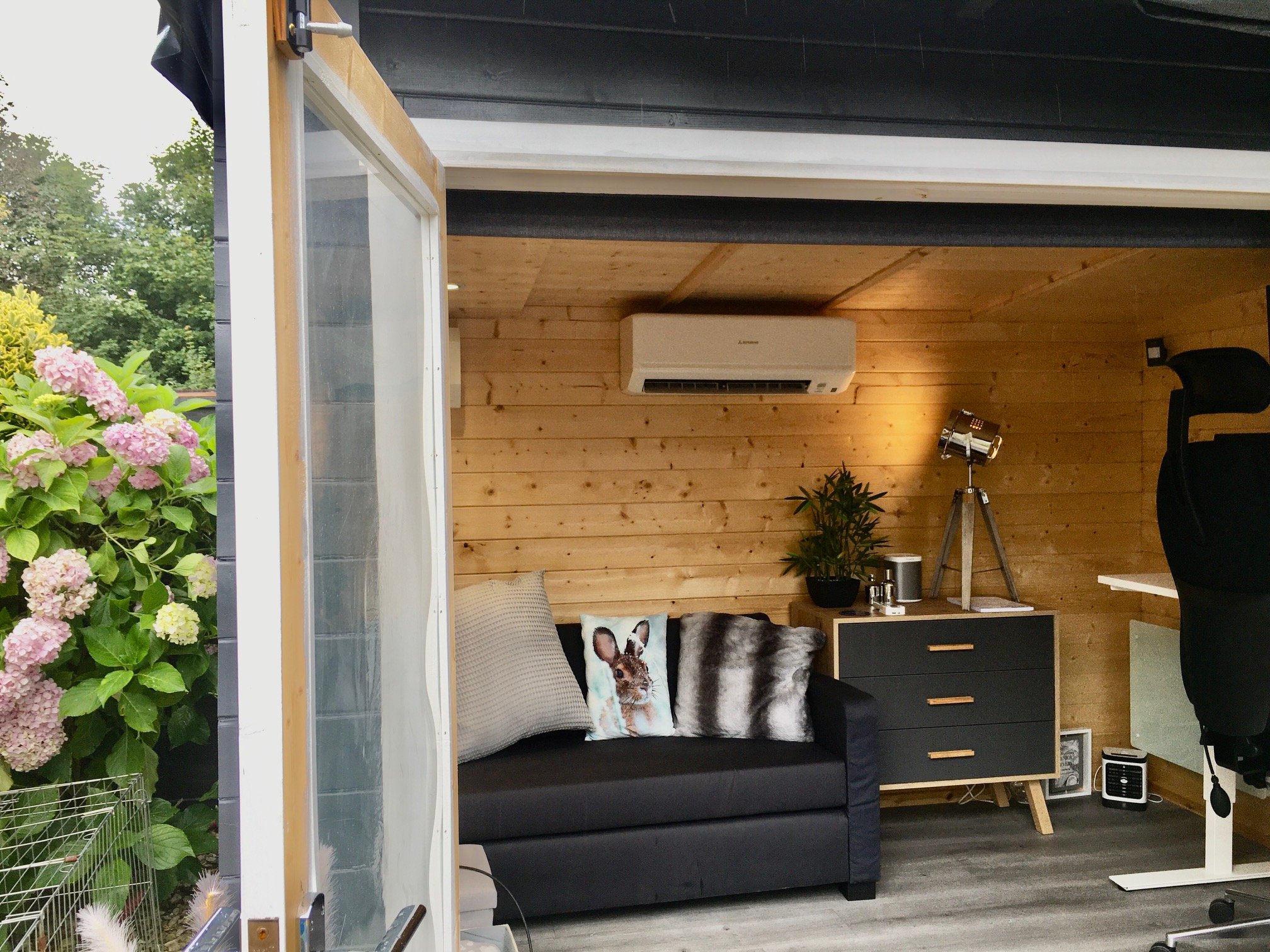 Garden office air conditioning installation in Lancing